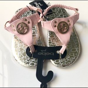 Bebe pink flip flops for toddlers